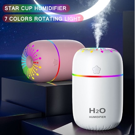 3 Em 1 Umidificador portatil Usb De Ar/Com LED Hidratante 300ml.