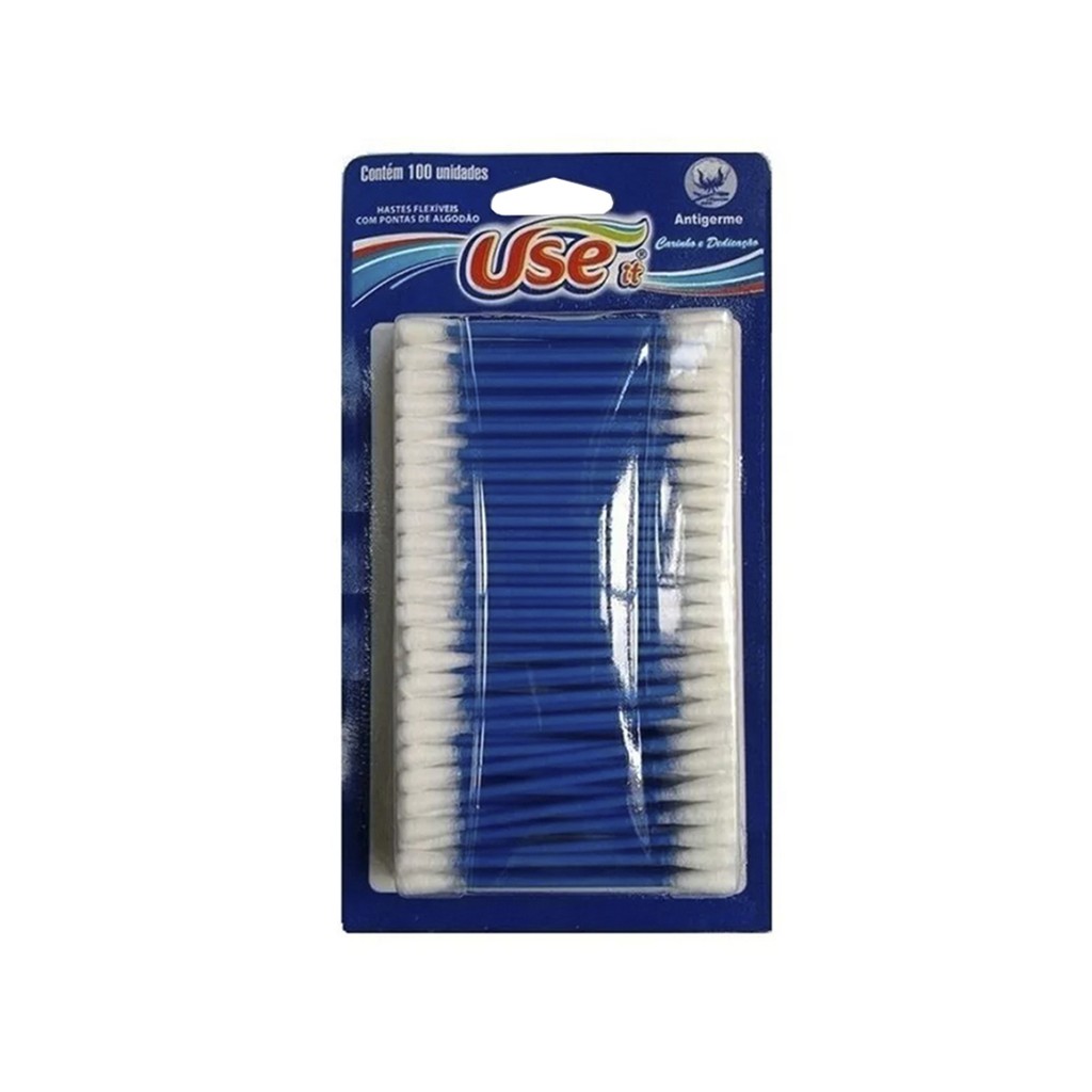 Hastes Flexíveis de Algodão Use It Removedor Cera Limpa Ouvido Higiene Pessoal - 5 x 100 Hastes