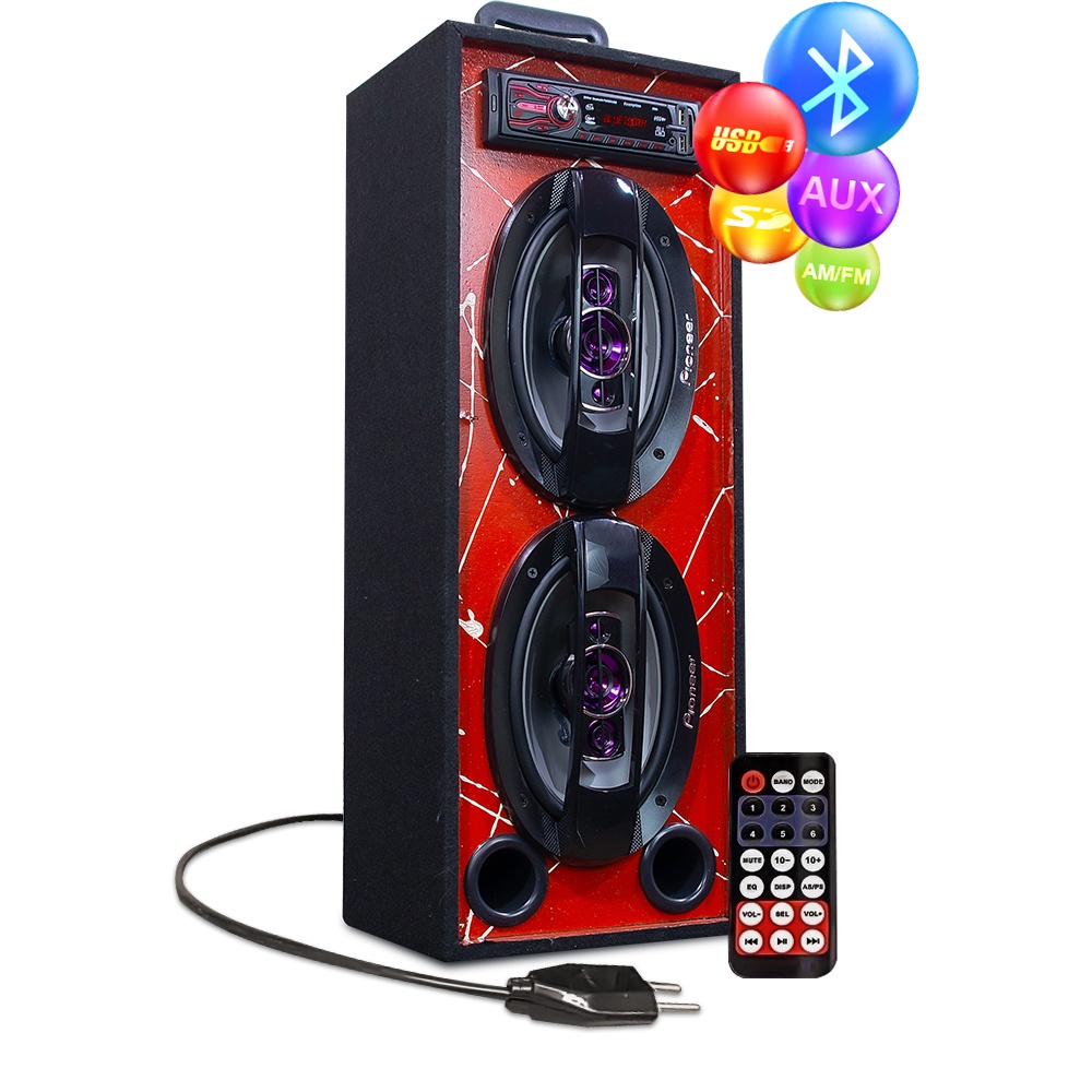 Caixa Pioneer Ativa Som Bluetooth Usb Ativa Modulo Taramps ou Stetsom Pioneer 6x9