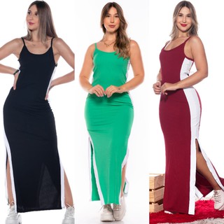 Vestido Faixa Longo Canelado Casual Moderno Feminino Animal Print Oncinha