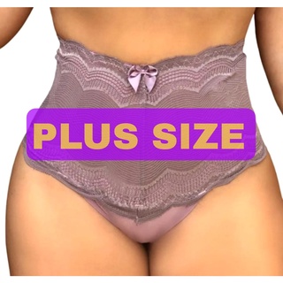 Calcinha Cinta Modeladora Plus Size Renda Cintura Alta Segura Barriga Forro 100% Algodão EXTRA GRANDE