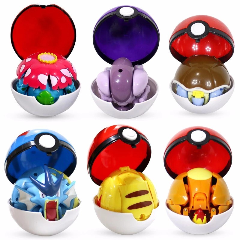 Pokemon 6 Pcs Set Box Elf Ball Deformation Toys Pocket Monster Pet ...