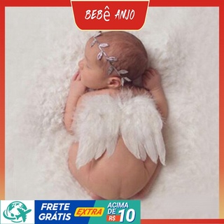 Faixa de cabeça com asas de anjo para bebê/recém-nascido/menino/menina