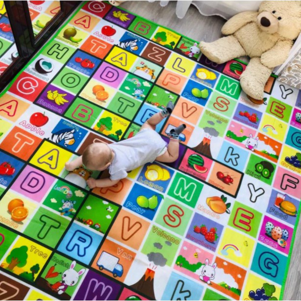 Tapete De Atividades Tatame Infantil 200x180 Dupla Face Escorrega o Preço