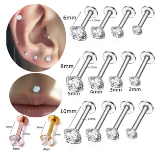 1 Peça De Aço Stianless Labret Lip Stud Rook Helix Tragus Piercing Cartilagem 16G Brincos De Zircão em Oferta na Shopee