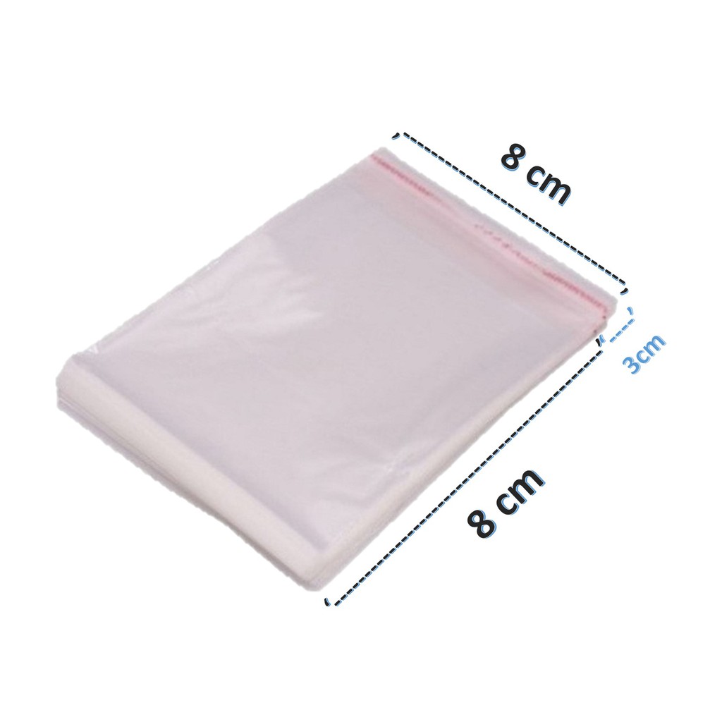 Saco Adesivado Saquinho Plástico Transparente 8x8 100 Unidades em Oferta na Shopee