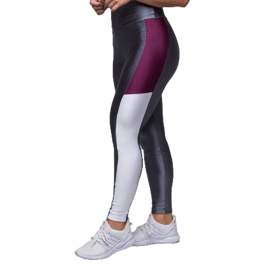Calça Legging Fitness Feminina Poliamida Metalic Grafite Roupas para Academia Fabricação Própria