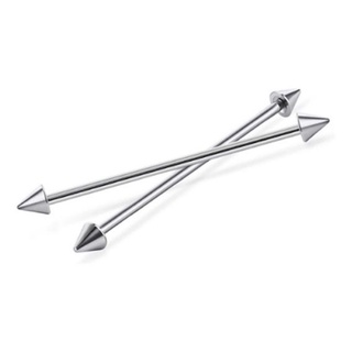 Piercing transversal cartilagem horizontal ponta orelha aço cirúrgico unissex 1 unidade