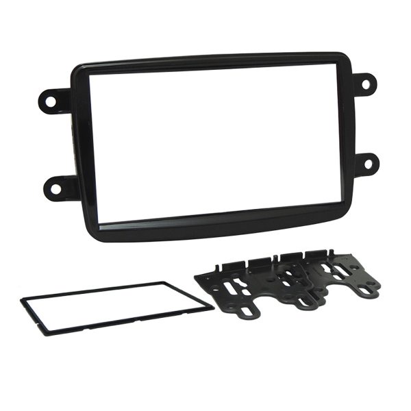 Moldura 2 Din Renault Kwid, Captur, Duster, Sandero, Logan - Black Piano em Oferta na Shopee