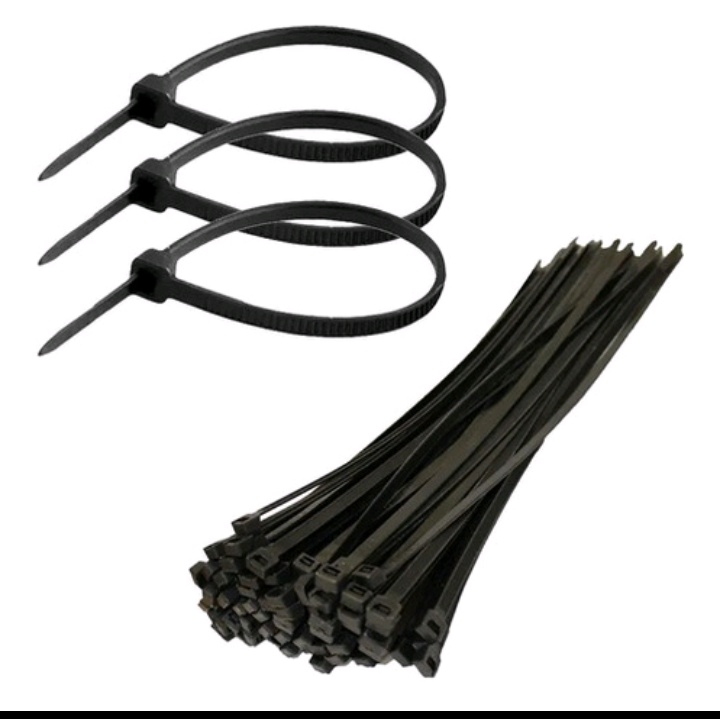 Abraçadeira de nylon preta 3x100mm