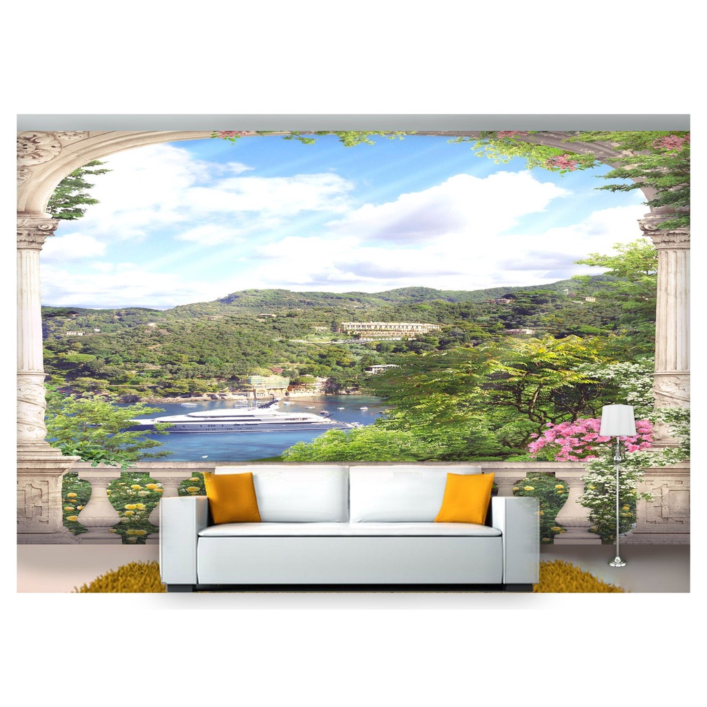 papel de parede Paisagem Digital varanda 3D m² DAV46