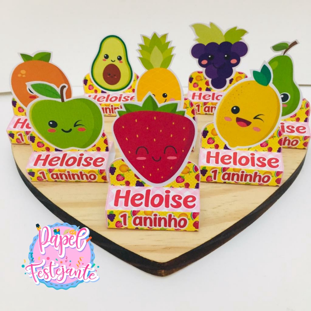 20 Porta Bis Duplo personalizado para decoração de festa Tema Frutinhas, Quitandinha em Oferta na Shopee