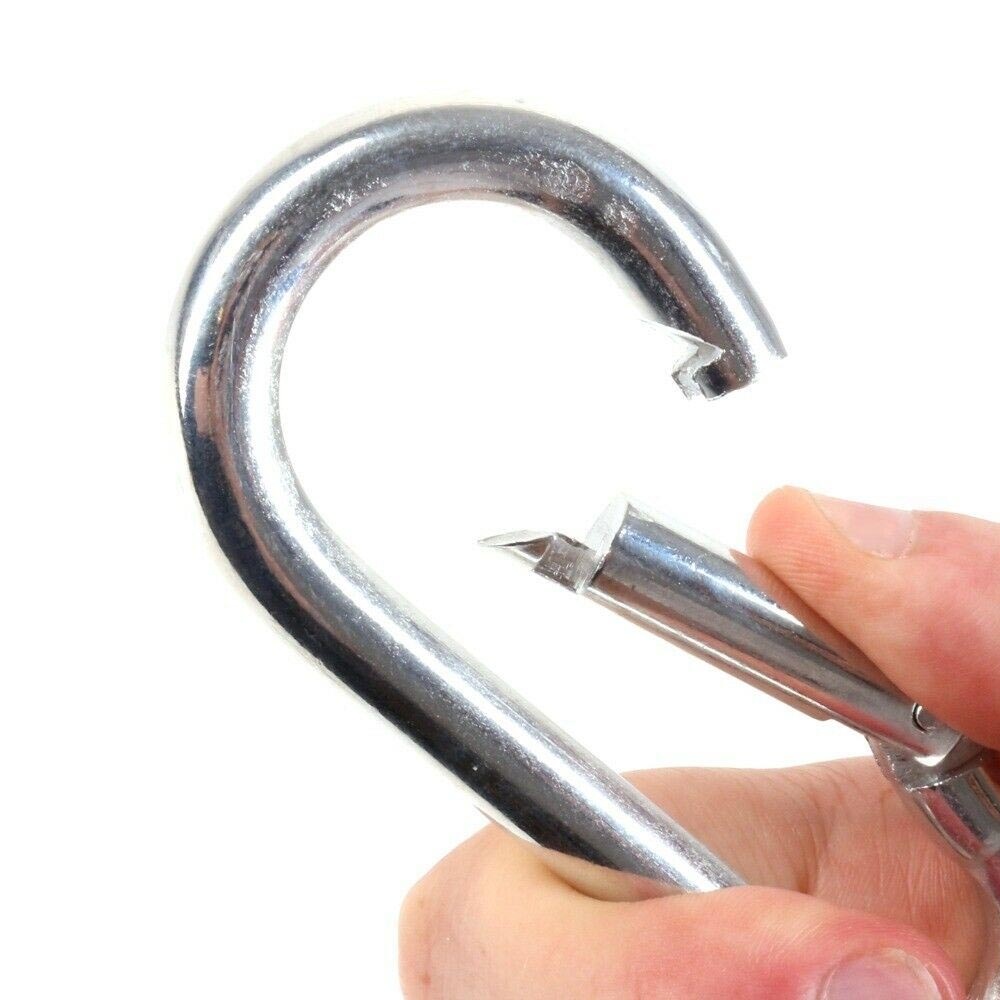 Mosquetão Em Aço Inox 316 Simples 11m X 120mm Sem Olhal