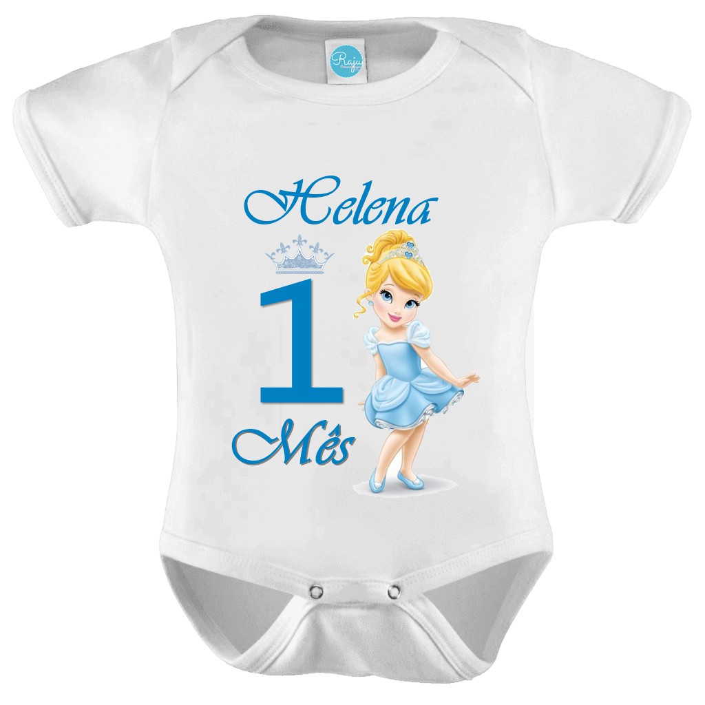 Body Bebe Mesversario Princesas Disney Personalizado Nome E Mes Shopee Brasil