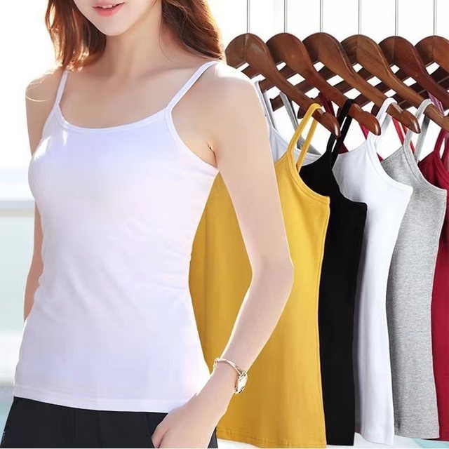 Camisola Branca Sólida De Verão Feminina Slim Sem Costas Regata Preta