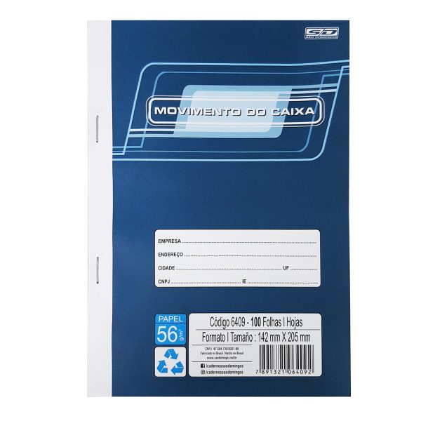 Livro Movimento Do Caixa C/100 Folhas 142mm x 205mm