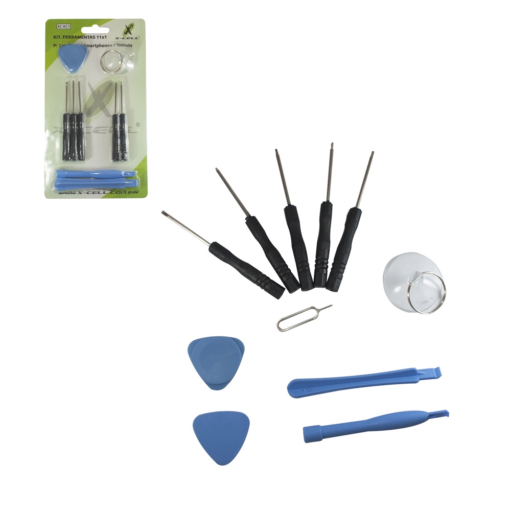 Chaves de Precisão para Celular com 11 peças - Kit Ferramentas 11x1 para Celular / Smartphone / Tablet XC-KC1