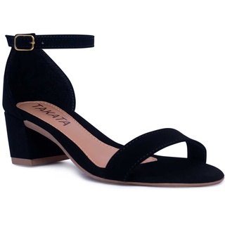 Sandalia Tira Salto Grosso Feminino Fivela