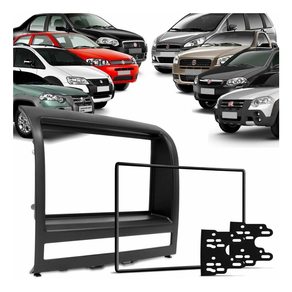 Moldura De Painel 2 Din Multimidia Dvd Mp5 Palio Strada Idea - Spare Parts and Accessories for Vehicles