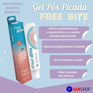 Gel pomada pós picada de inseto alivio na coceira free bite pomada para picada de pernilongo