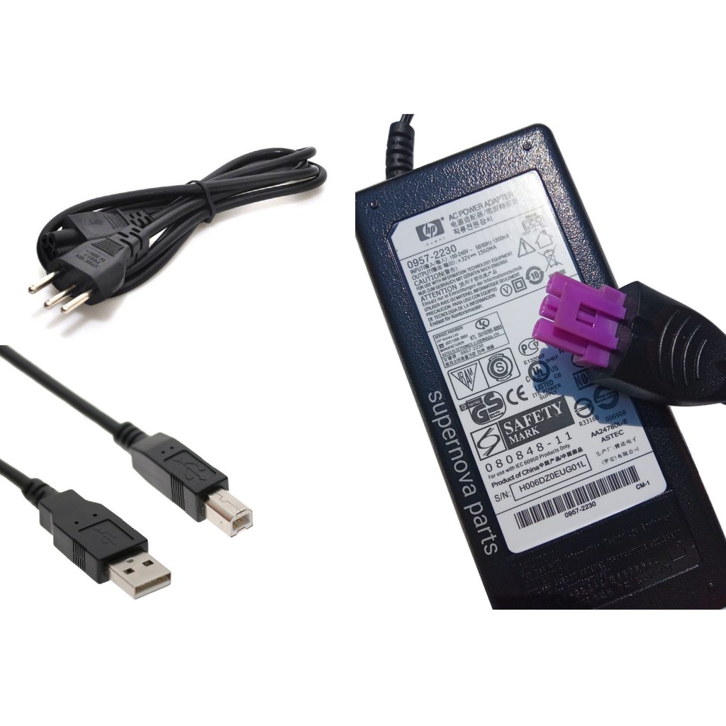 Fonte + Cabo Usb para Impressora Deskjet F4280 F4480 2050 3050 4500