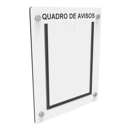 Quadro De Aviso/Gestão Mdf 1 Display Vertical A4 Acrílico5