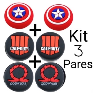 3 Pares Grip Borracha Silicone Botão Xbox360,s,x Ps2,3,4,5 Wii