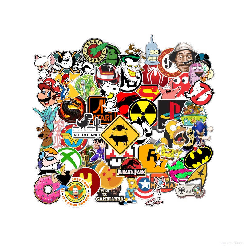 Adesivos stickers personagens nerd geek retro nostalgia | 64 adesivos | modelo 08