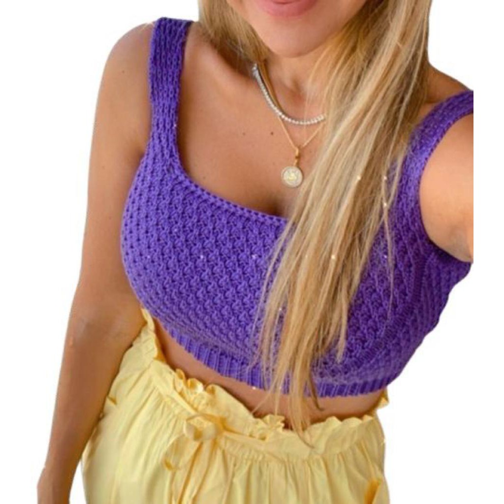 Cropped Crochê Alça Grossa: Onde Comprar | BuscaProdutos