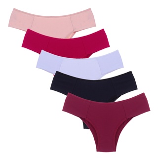 Kit 5 Calcinhas Feminina Poliamida Lateral Dupla Conforto Calcinha Forro Algodão Confortável Ótima Qualidade