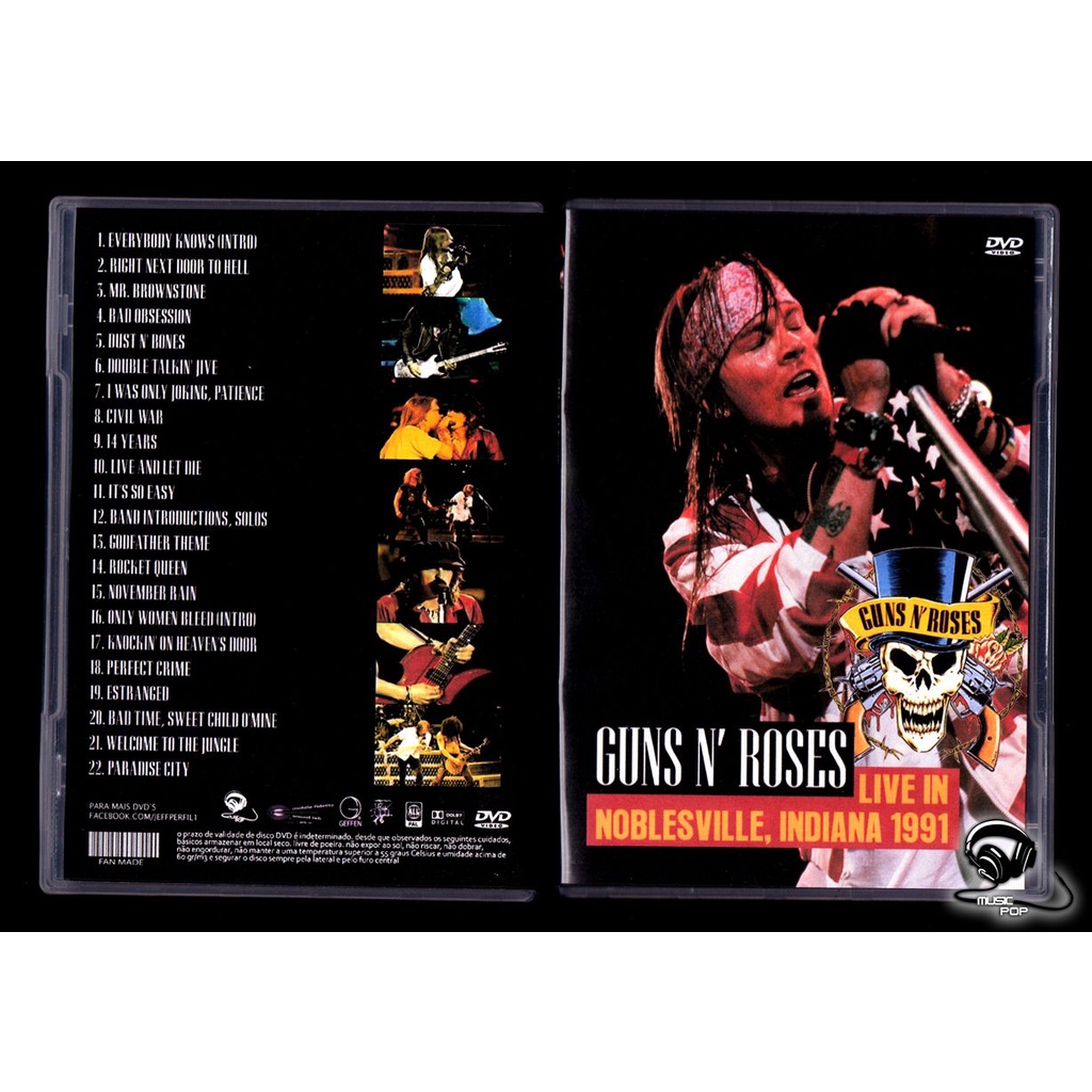 DVD GUNS N' ROSES - LIVE IN NOBLESVILLE, INDIANA 1991