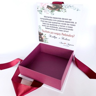 Caixa Convite Padrinhos - Casamento/Batizados p/ todas as ocasiões - 12x12x4