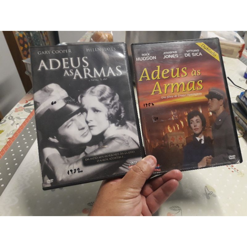 DVD 2 FILMES: ADEUS AS  ARMAS 1932 + ADEUS AS ARMAS 1957 rock Hudson Gary Cooper vittorio de sica