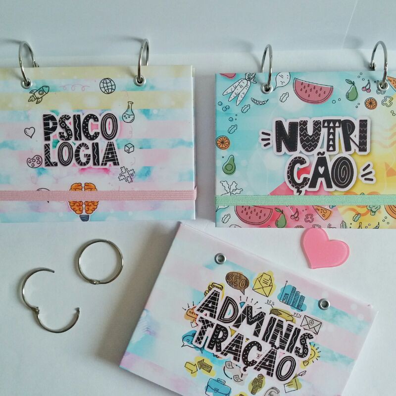 Diversas Profissões - Porta Fichas Pautadas 4"x6" (com 50 folhas) Fichas para resumo, porta fichas, porta fichas pautadas, porta ficha pautada, caderno porta fichas