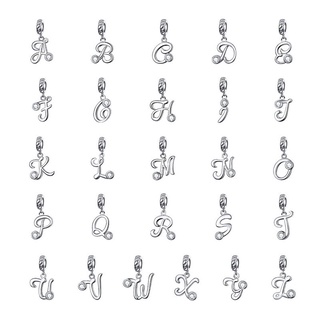 BAMOER 26 Letter Pendant For DIY Necklace/Charm Bracelet 925 Silver SCC1183