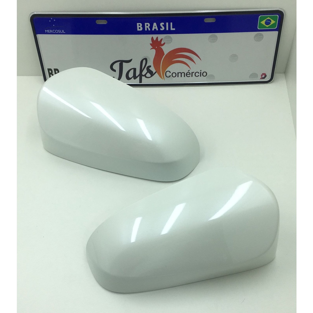Par Capas Retrovisor Toyota Etios Branco Perola sem furo Original Metagal