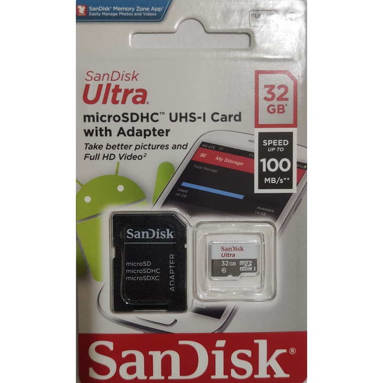 Cartão De Memória 32gb Ultra Sandisk Original