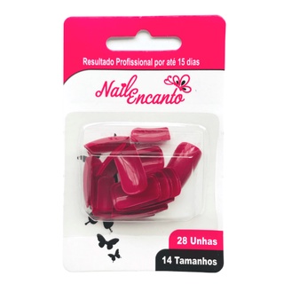 Unha Postiça Vermelho 24 Unidades - Tamanho 14 - Nail Encanto