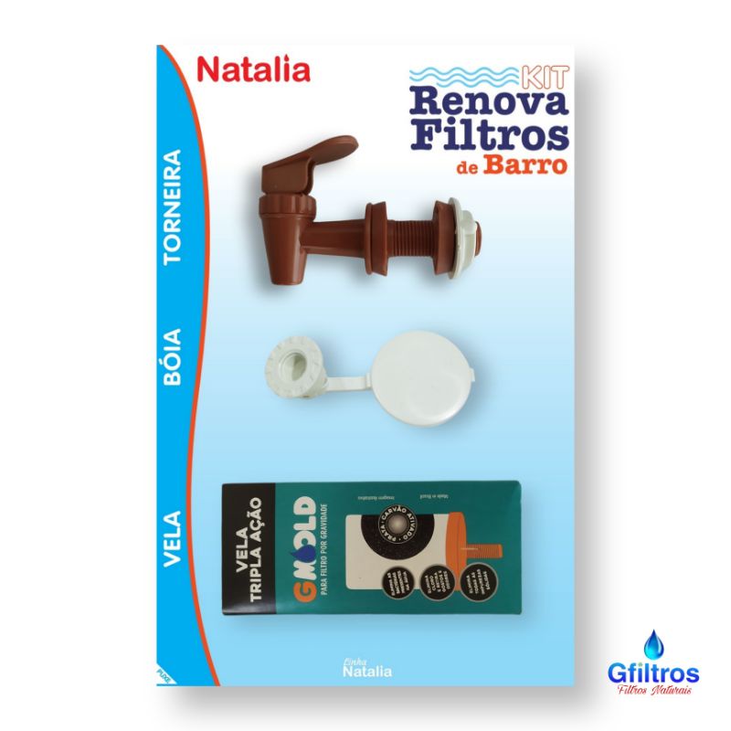 Kit Renova Filtro de Barro ( Vela tripla ação + Torneira + Boia )