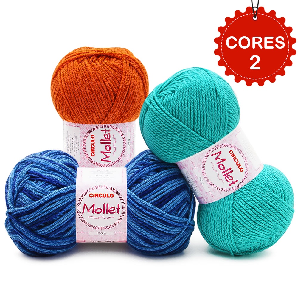 Fio Mollet Circulo 100g Tex 500 100% Acrílico Crochê Tricô Cores 2