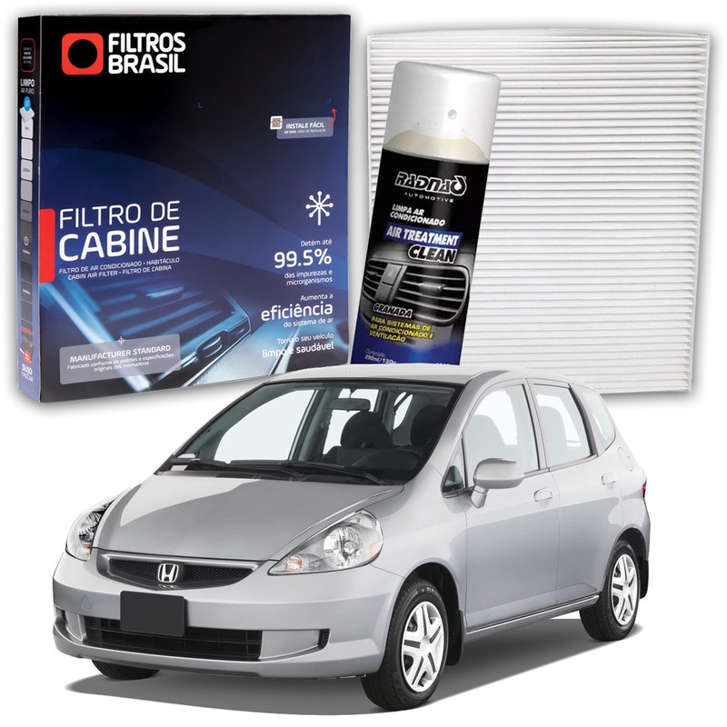 Filtro de Cabine para Ar Condicionado Honda Fit 2005/2008 + Higienizador Limpa Ar Tipo Granada em Oferta na Shopee