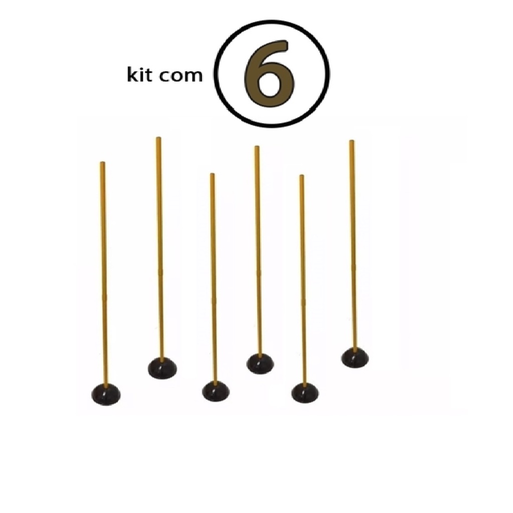 Kit com 6 Estacas de Agilidade com Base 1,60 Rythmoon