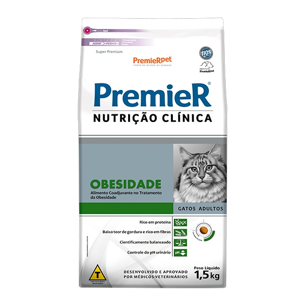 Ração Premier Nutrição Clínica Obesidade para Gatos Adultos - 1,5Kg em Oferta na Shopee