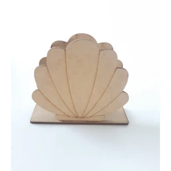 Kit 10 Porta guardanapo concha 11x10cm CRU MDF