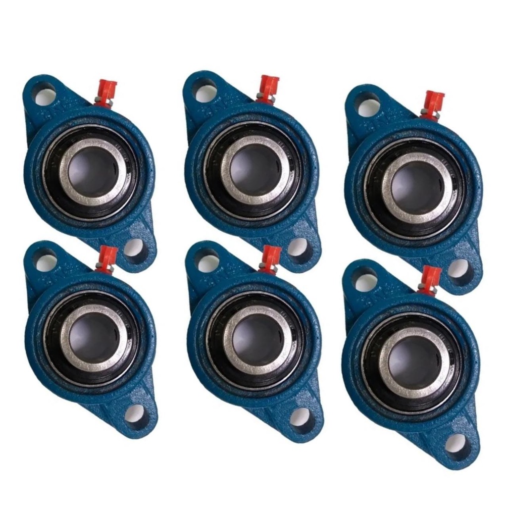 Ucfl 210 Kit C/6 Mancais Oval Flange +rolamento P/eixo 50mm.