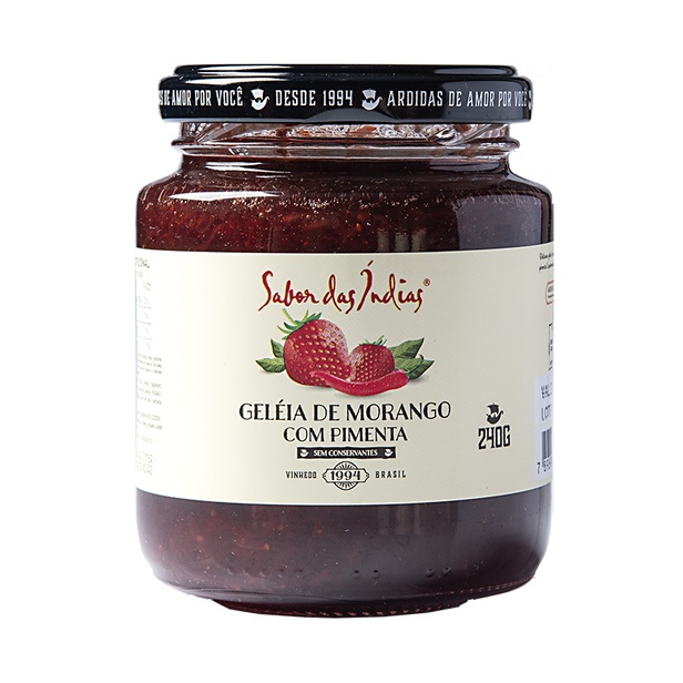 Geleia de Morango com Pimenta - 240 g - Sabor das Índias