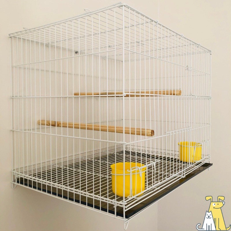 Gaiola Criadeira para Calopsita com suporte para Ninho Cor Branca Bandeja Galvanizada