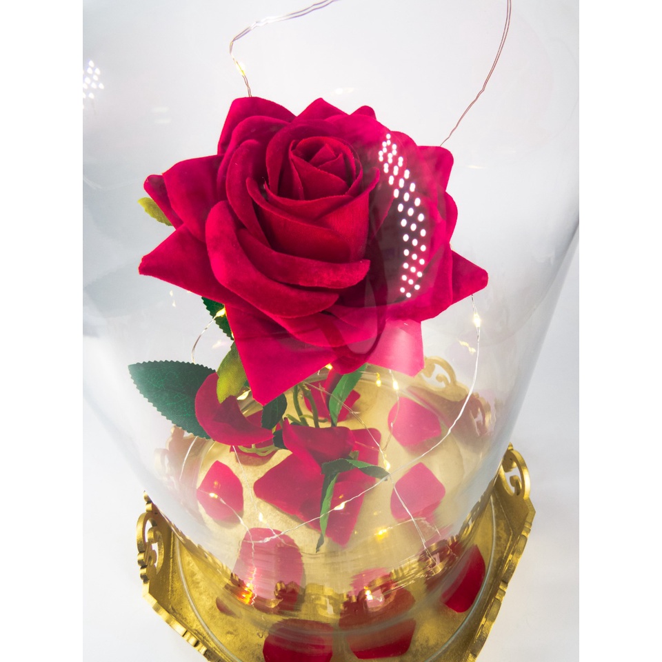 Luminária A Rosa Encantada de Luxo 41 cm por 22 cm Vidro com Base de  Madeira Grande Presente para esposa | Shopee Brasil