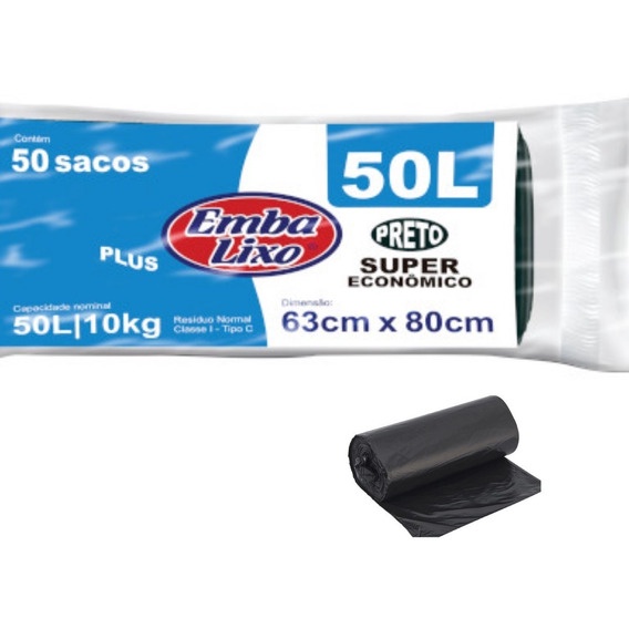Saco De Lixo Embalixo 50 Litros 50 Unidades em Oferta na Shopee
