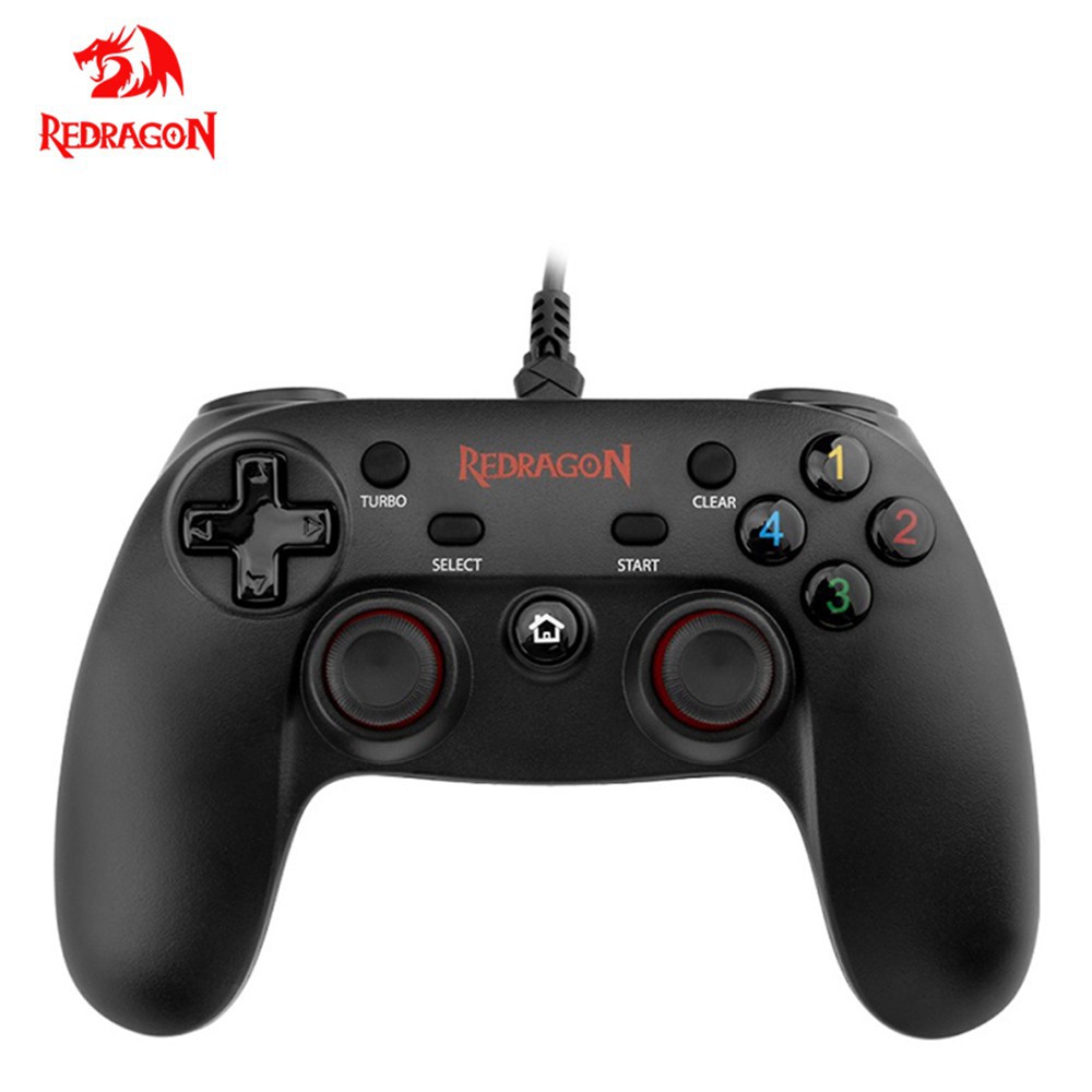 Redragon SATURN G807 Gamepad , PC Com Fio Controlador De Jogo , Joystick Dupla Vibração Para Windows Playstation Android